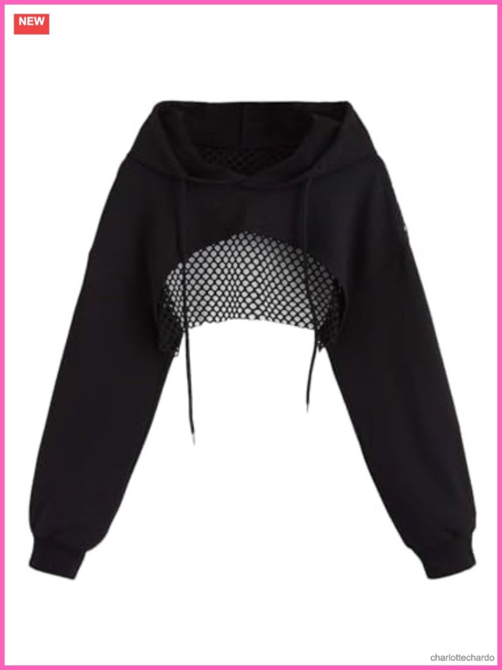 Cropped Hoodie Pullover Long Sleeve Drop Shoulder 100% Polyester Women's Sports